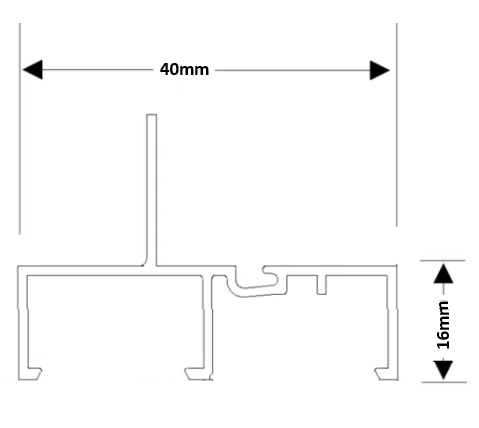 The supplied typical residential aluminium window cross-section