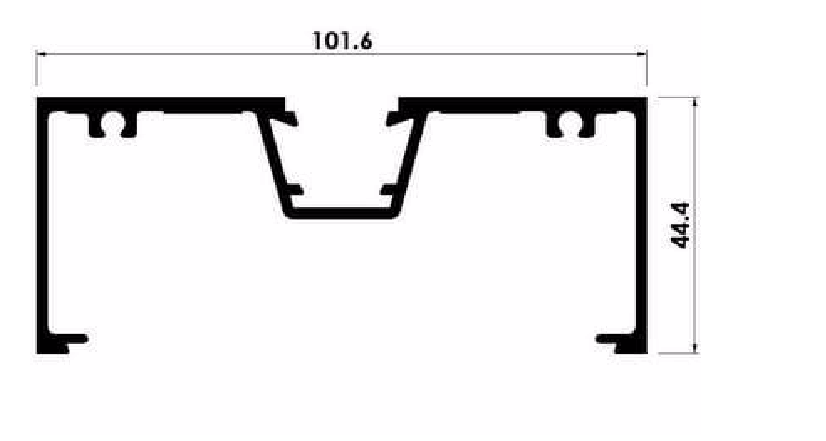 The supplied VELOCE S4 aluminium profile cross-section